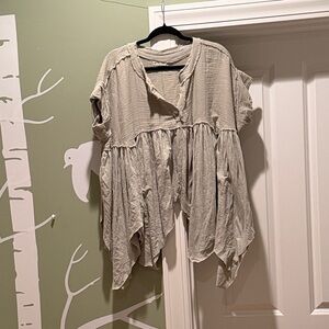 We The Free Cream Textured Blouse